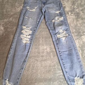 American Eagle Outfitters Light Blue Distressed Jeans